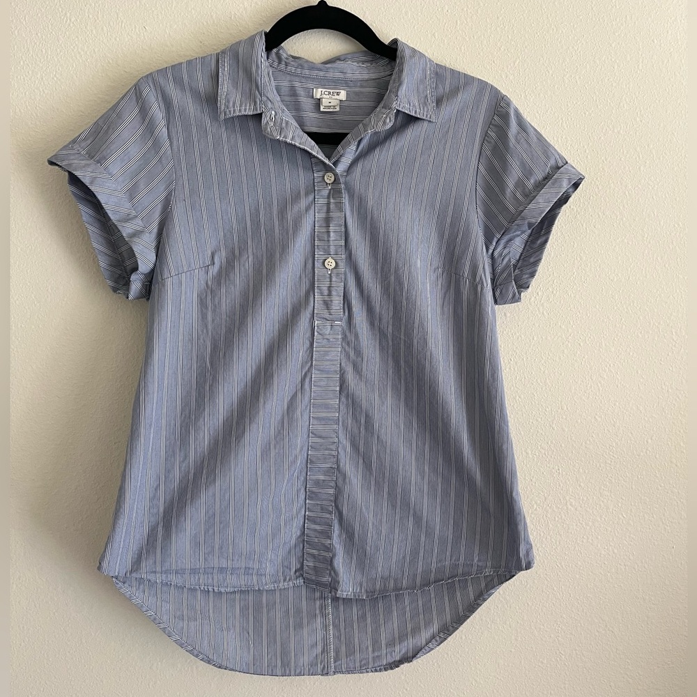 J Crew button up short sleeve striped shirt